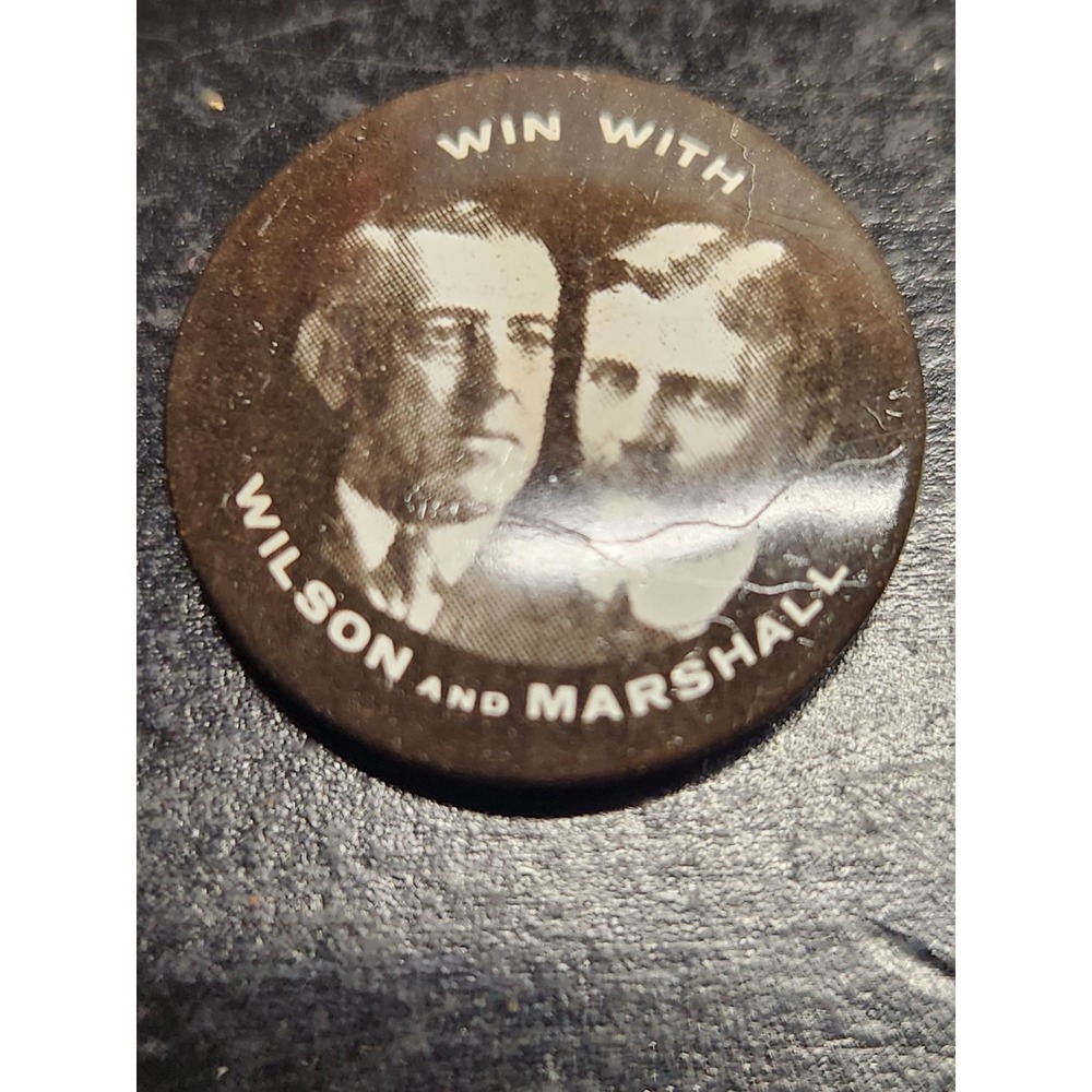 Woodrow Wilson Thomas Marshall Pinback Button Political Campaign 1" Round 1910s